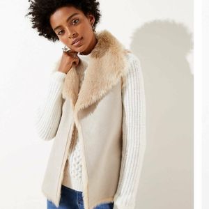 NWT LOFT Faux Shearling Reversible Vest